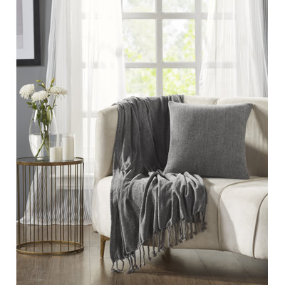 Enrich Collection 100% Polyester Luxury Decorative Pillows and Throw Set