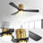 52 Inch Low Profile Ceiling Fan With Remote Control 3 Solid Wood Blades,52 Inches Suitable For Indoor And Outdoor