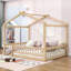 Lit plateforme en bois avec clôture et lattes Hayti-88407385-88407387