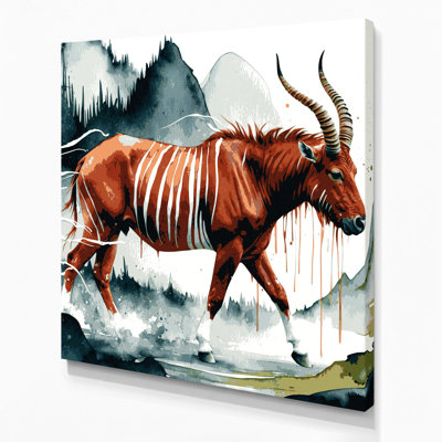 Art mural sur toile noir Wildlife Mountain