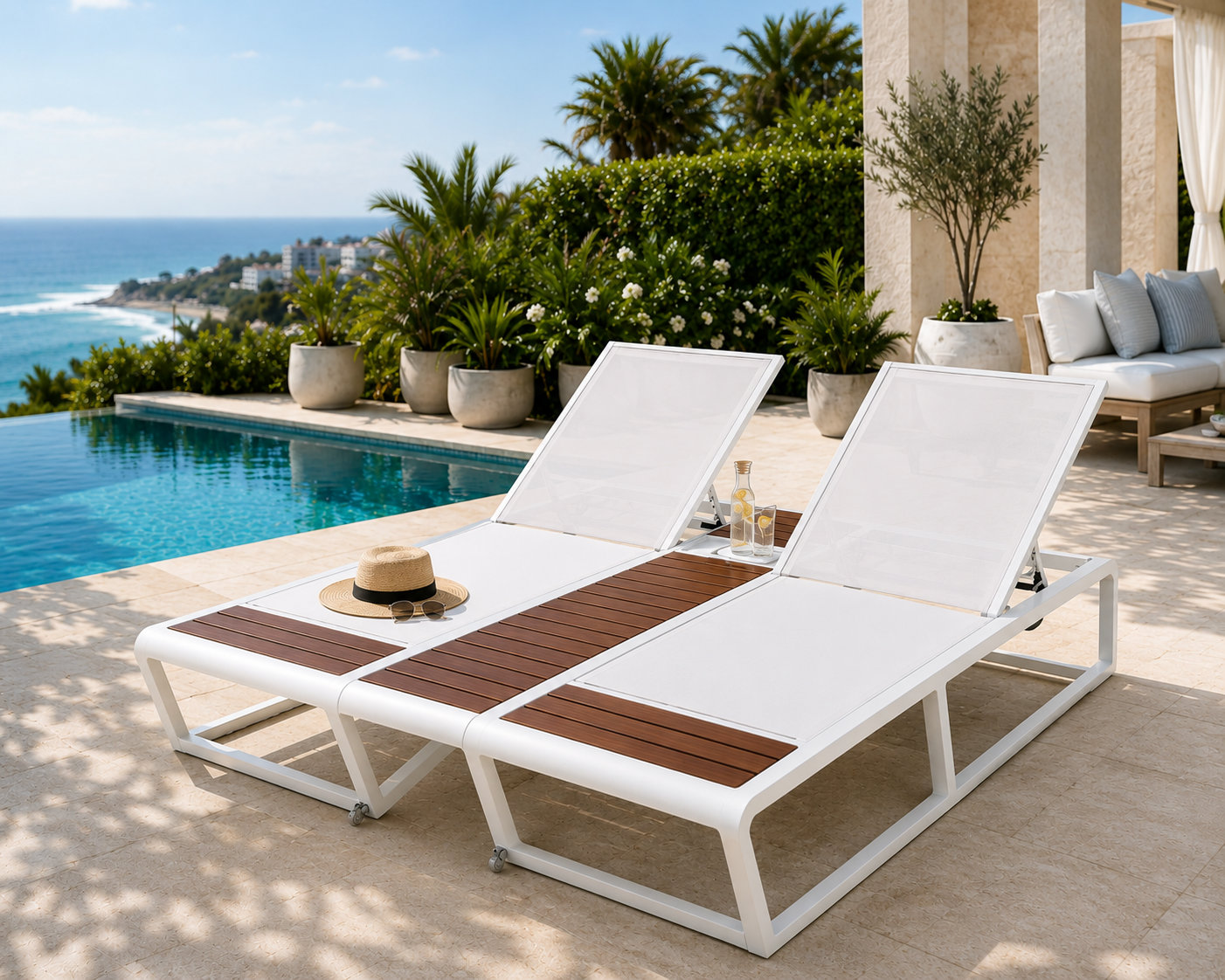 Hamden 72" Patio Double Chaise Lounge