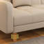 Canapé-lit modulaire en similicuir blanc crème avec rangement-114241932