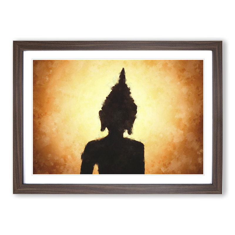 Buddha Statue Vol.4 - Picture Frame Painting, 27cm H x 36cm W x 2cm D, Walnut