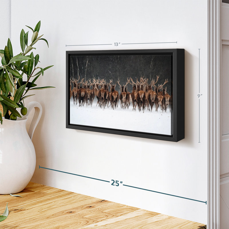 Impression sur toile, "Deer Escape", H 9 po x l 13 po