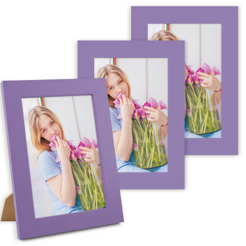 Cadre photo collage, ensemble de 3, Mauve, L 4 po x H 6 po