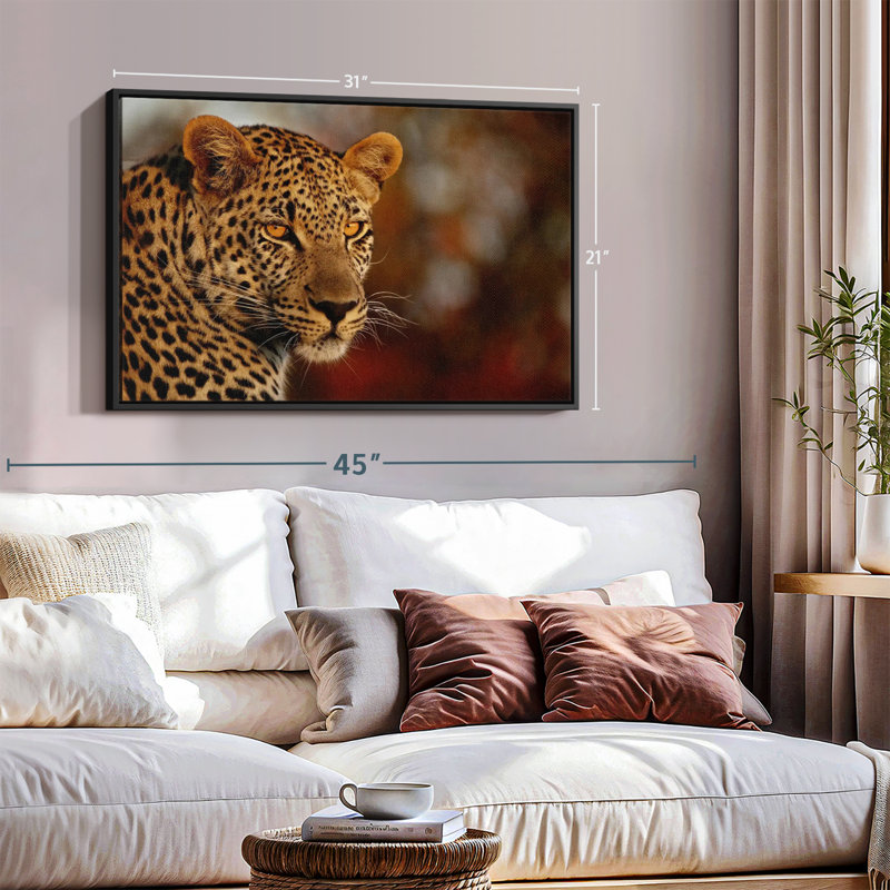 Animal "Impression sur toile de léopard", H 21 po x l 31 po
