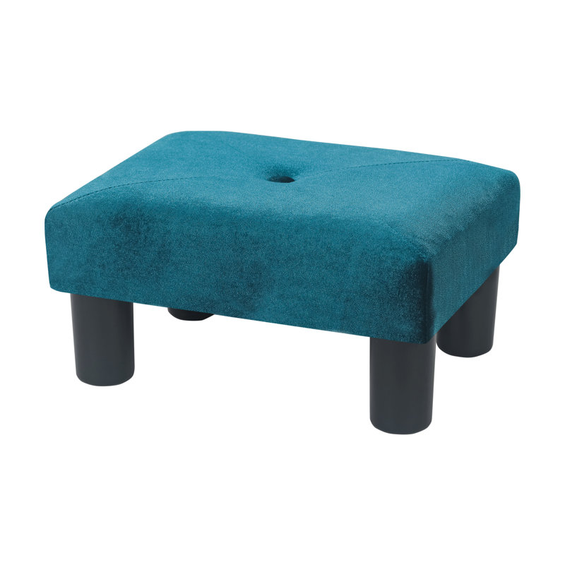 Cebrail Velvet Ottoman, Blue Velvet