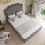 Lit plateforme tapissier en bois avec tête de lit ruché-242071710-242071681