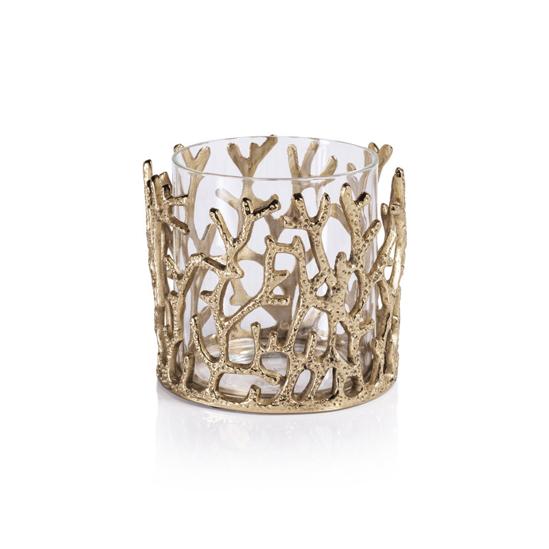Ouragan Coral Sea Brass avec insert en verre, Doré