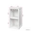 Armoire à vin modulaire de couleur blanche avec tablettes de rangement pour salle à manger