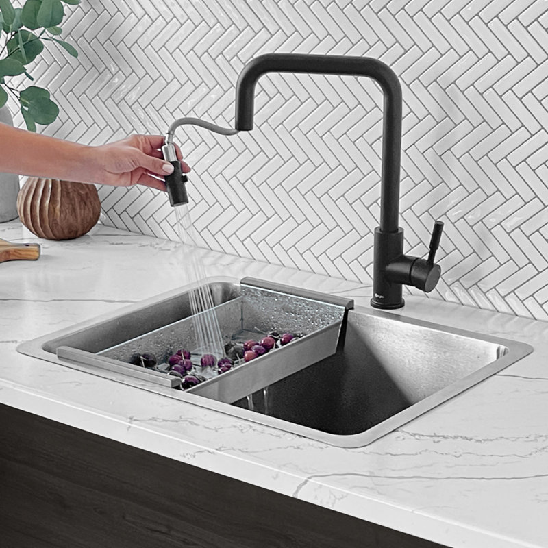 Builder Stylish Undermount or Drop-in 20 1/2" Single Bowl Stainless Steel Kitchen Sink, Palma S-408T