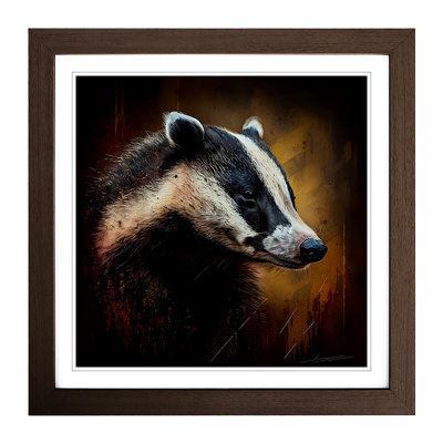 Badger Gestural Art No.3 - Framed Print