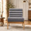 Chaise d'appoint Living Fluffy beige foncé avec structure en bois massif naturel-830046920-830046926