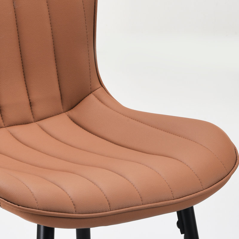2 tabourets de bar Mid-Century modernes, similicuir brun, pieds en métal poli, conception ergonomique, convient à une utilisation en plein air de couleur comptoir, idéal pour la salle à manger et les cafés