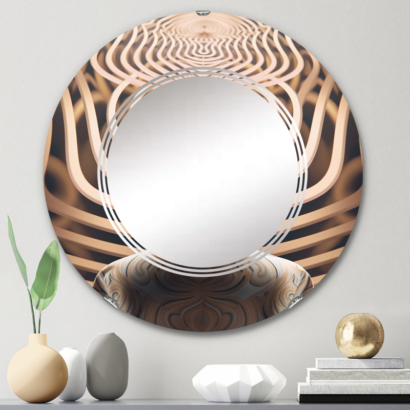 Willanna - Miroir mural moderne rond, 24 po x 24 po