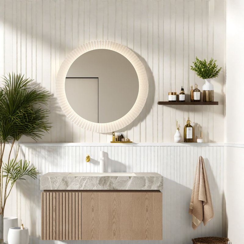 Meuble-lavabo moderne avec meuble-lavabo et lavabo, lavabo en céramique gris clair