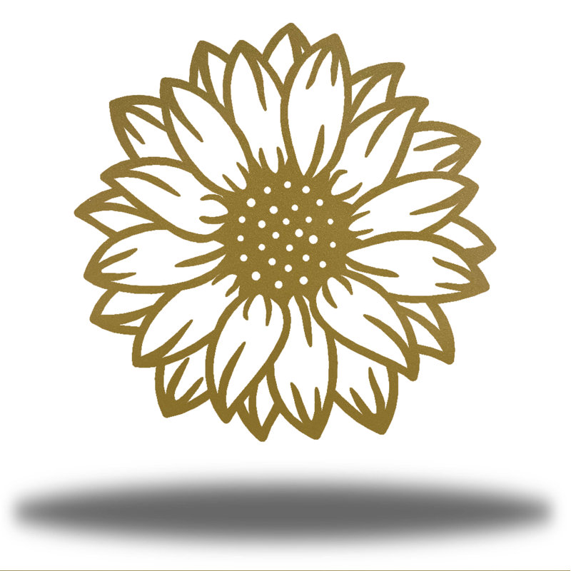 Décoration murale tournesol Nanke, H 18 po x l 18 po x P 0,0125 po, Or