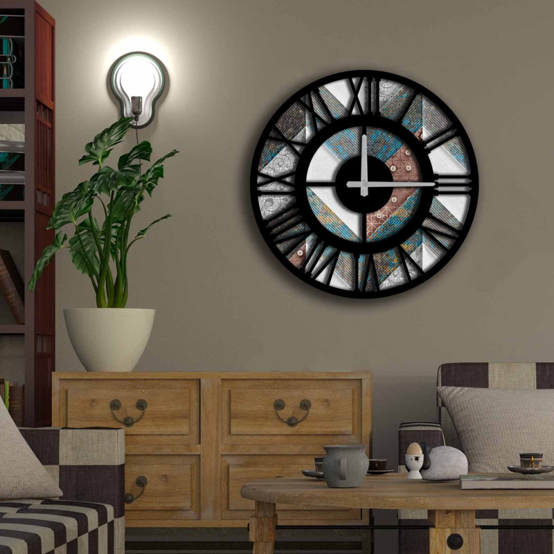 Horloge murale décorative élégante, 19,7 po de diamètre, 100% panneau de fibres à densité moyenne avec une épaisseur de 0,2 po | Nécessite 1 pile AA (non incluse) | Parfait pour la décoration intérieure, l'esthétique moderne et l'élégance intemporelle