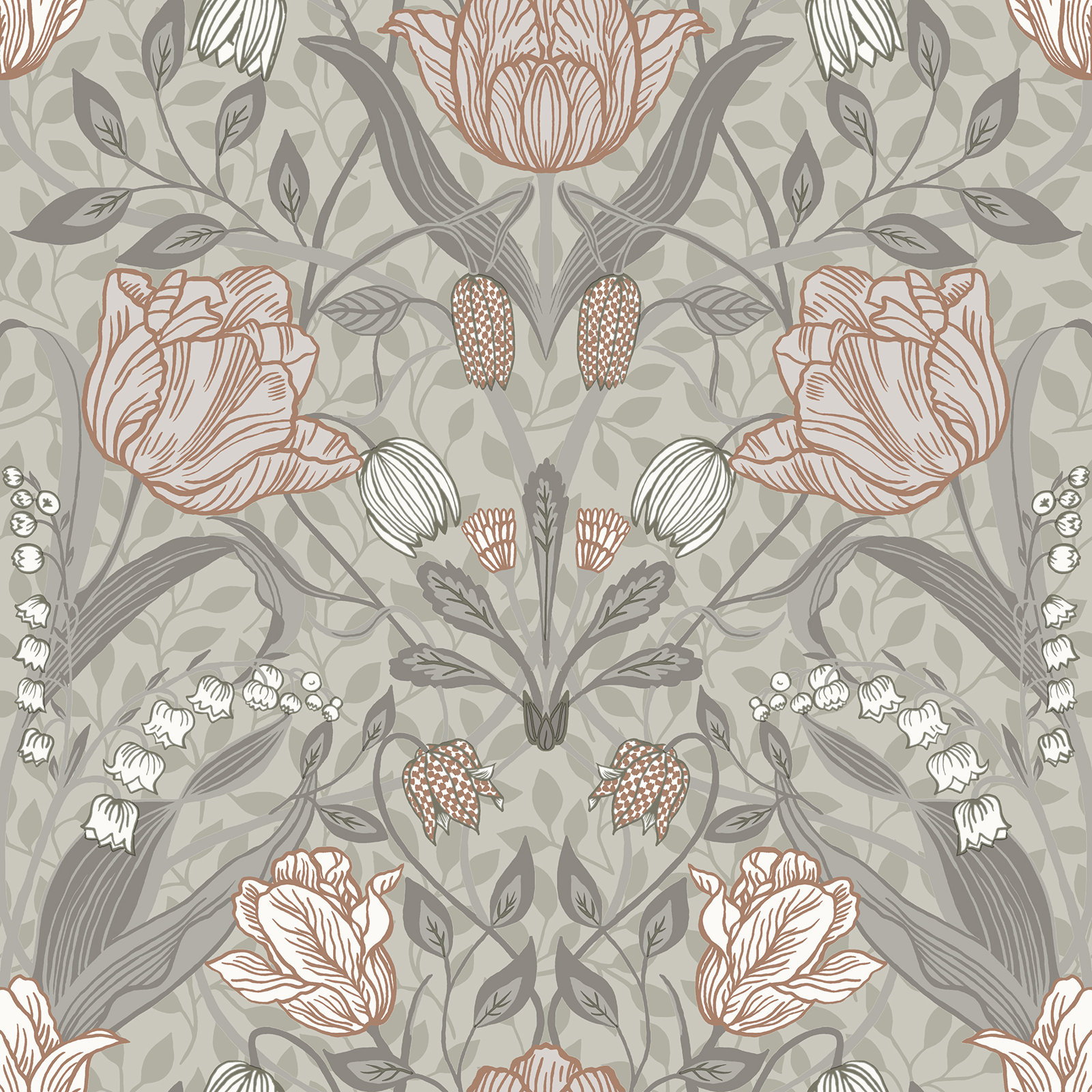 Yael Wallpaper Roll, Beige/Pink