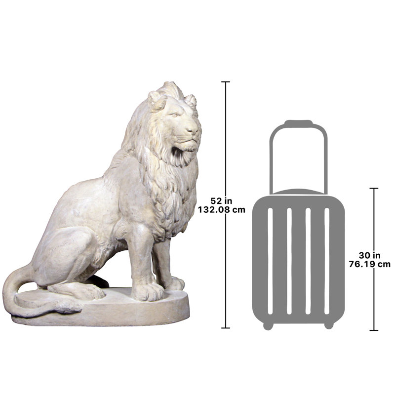 Stately Chateau Lion Left Facing Garden Statue