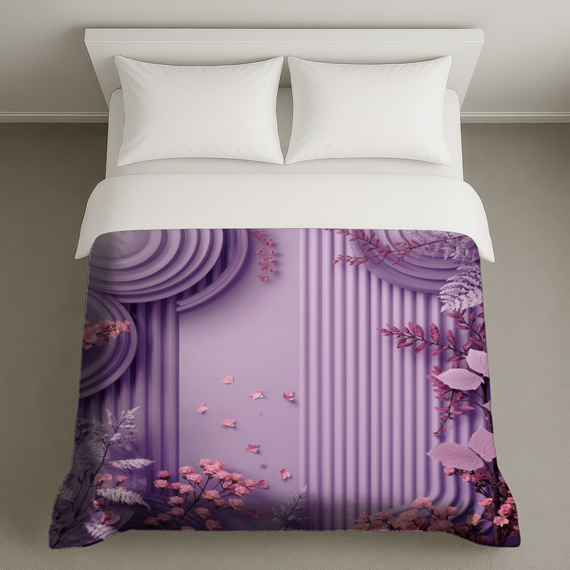 Purple Floral Arrangement Duvet Covers, King