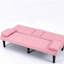 Le canapé-lit multifonctionnel en PVC rose de 67 pouces, avec un design pliable et porte-gobelet, rend extrêmement pratique la transformation du salon en chambre d'amis-1395827200