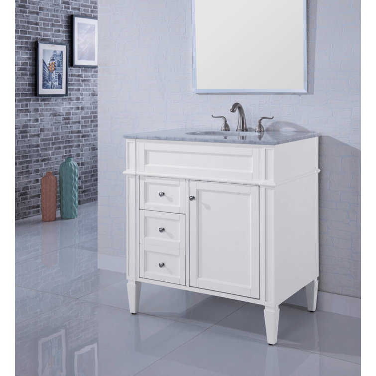 Bradyn 32'' Single Bathroom Vanity with Marble Top