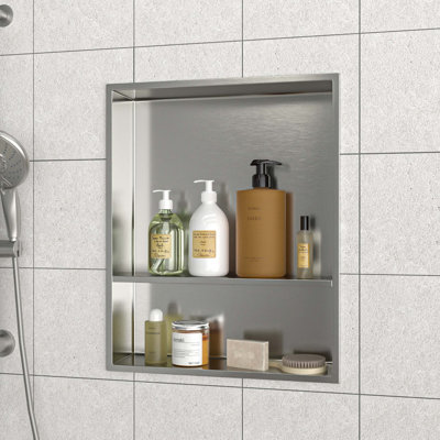 Double tablette de niche en acier inoxydable 21 "X 17"