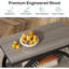 Table de bout industrielle étroite avec 3 tablettes - table d'appoint compacte de 23,6 po, structure en bois et métal - table de canapé multifonctionnelle, table de chevet-1138624503