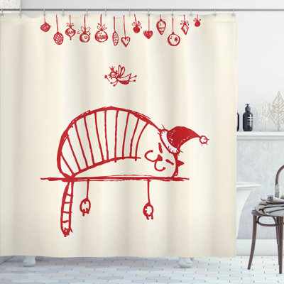 Rideau de douche simple pour chat fée sleep sleep