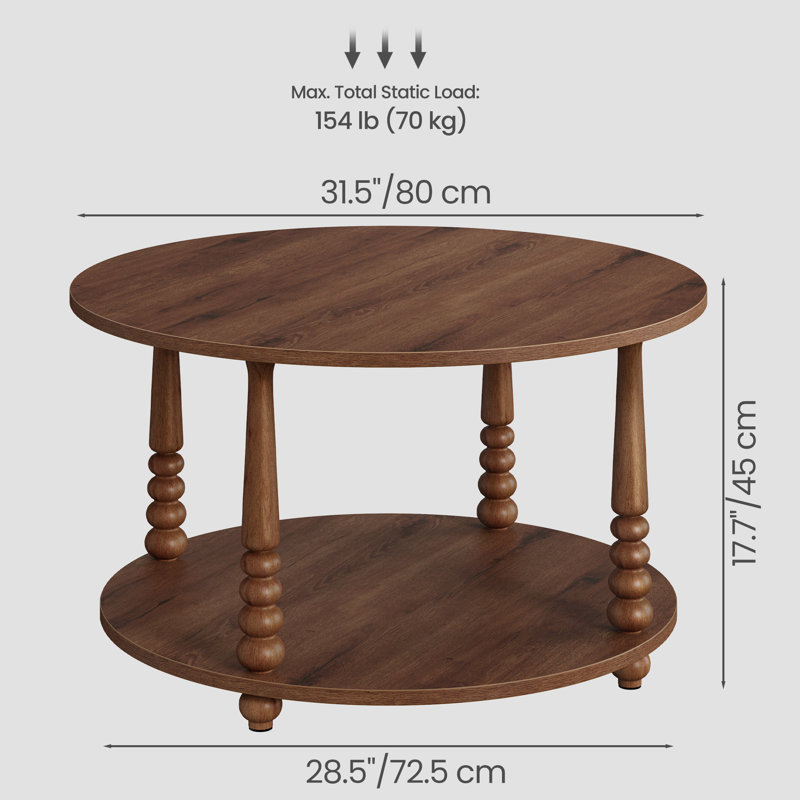 Table basse simple Rutherford, Walnut