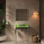 Lavabo de console de salle de bain en céramique 28 po, 3 espaces d'installation de robinet, support en acier inoxydable avec barre à serviettes, finition et trous de fixation de meuble-lavabo stables, tige amovible, apparence, surface à gratter