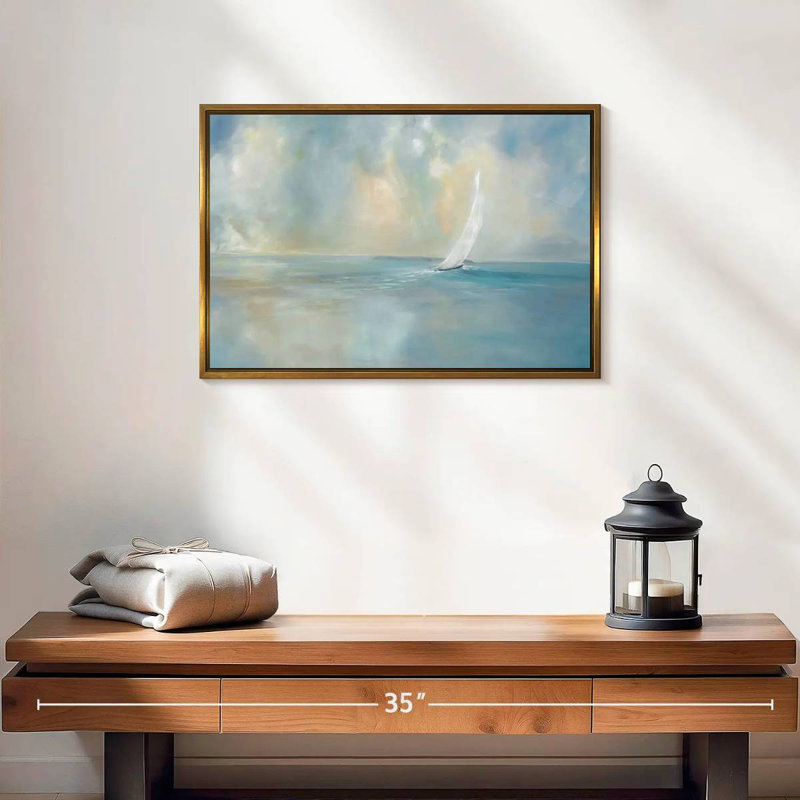 Heading Out, Floating Frame Gold, 19" X 13"