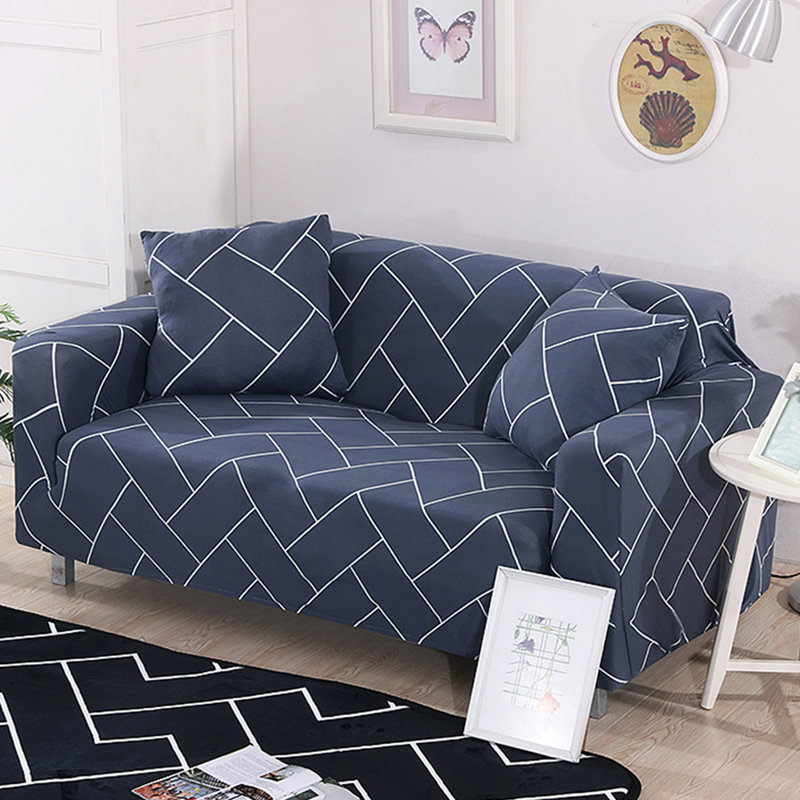 Housse pour canapé à housse de protection pour canapé extensible spandex, Bleu