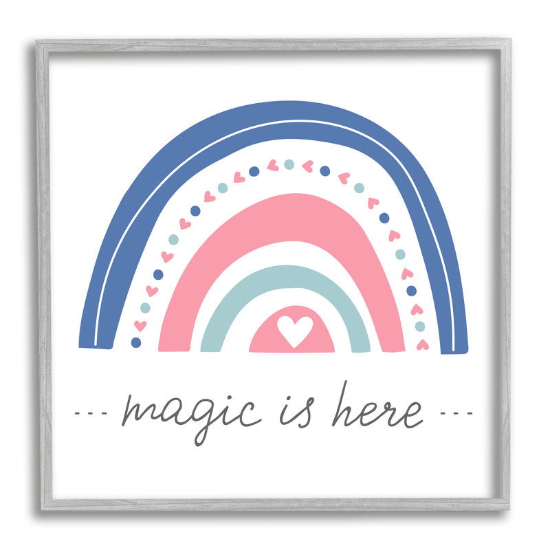«Magic Is Here Rainbow On Wood» par LSR Design Studio Print, H 24 po x l 24 po x P 1,5 po, Estampe numérique Farmhouse