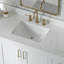 Comptoir de meuble-lavabo en quartz blanc Carrara de 66 po Ariel avec rebord à onglet de 1,5 po d'épaisseur avec lavabo simple rectangulaire et dosseret inclus