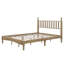 Grand lit plateforme rétro en bois avec tête de lit en forme de gourde, cadre de lit avec support en lattes de bois, pour la chambre à coucher
