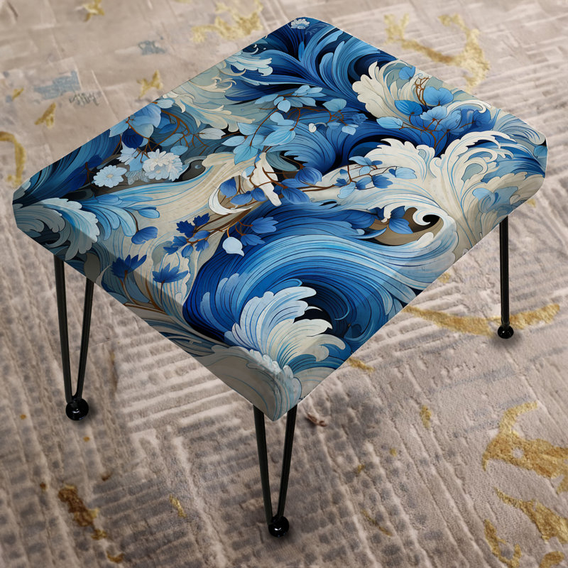 Nautical Allure Paisley Pattern VI - Paisley Rectangle Ottoman