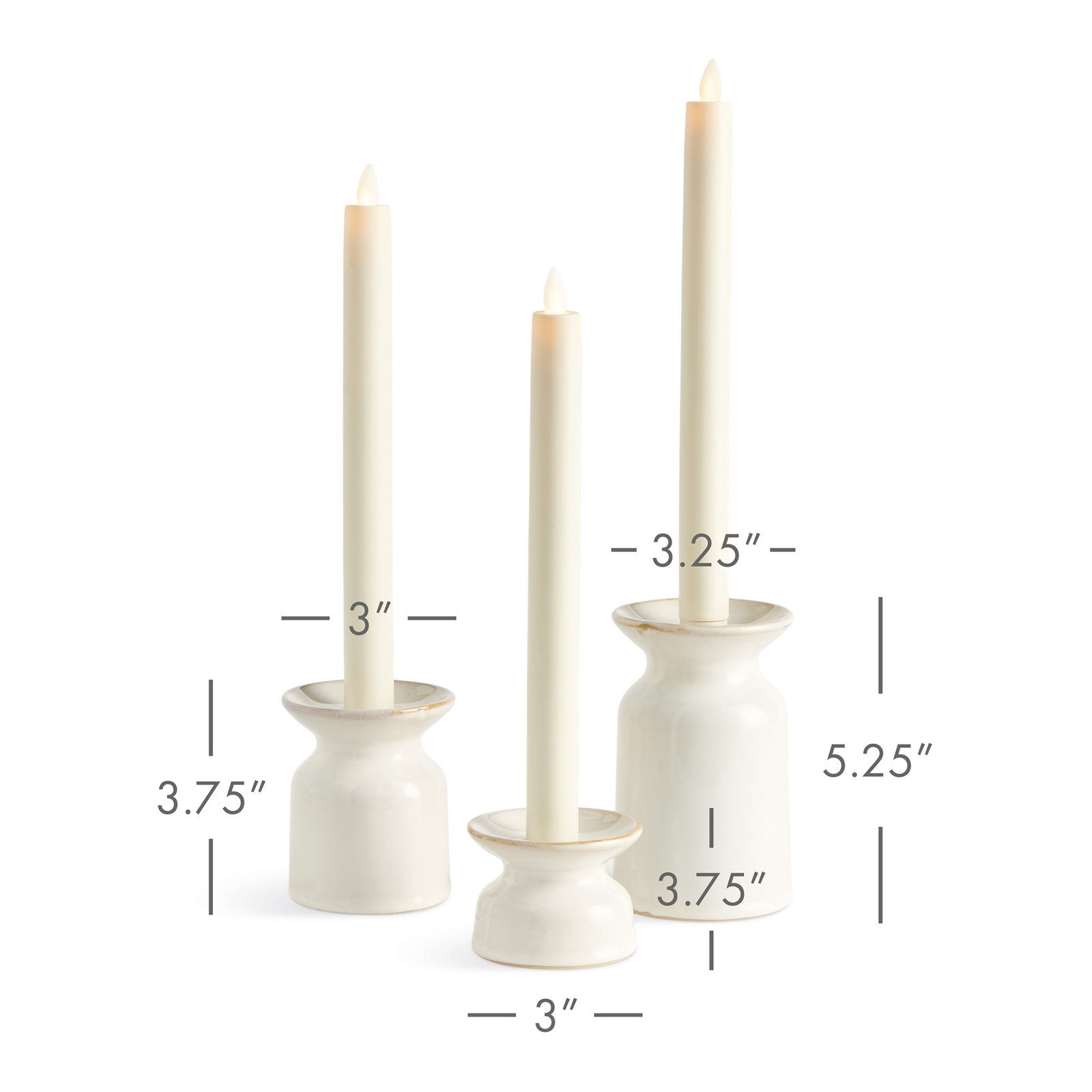 Muriel 3-Piece Candlestick Set