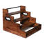 Organisateur de comptoir en bois rustique à 4 niveaux avec barres anti-chute, support de rangement polyvalent pour bar à café, épices, spiritueux, l 16 po x P 15,74 po x H 12,4 po