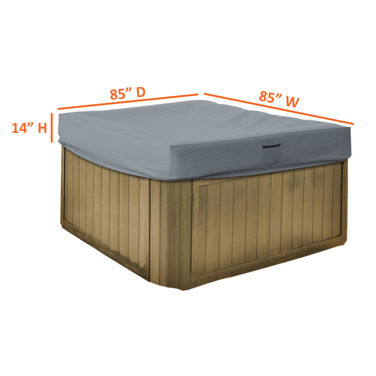 Heavy-Duty Waterproof Outdoor Square Hot Tub Cover, Patio UV Protected Spa Cover Covers & All Color: Gray, Size: 14 H x 85 W x 85 D