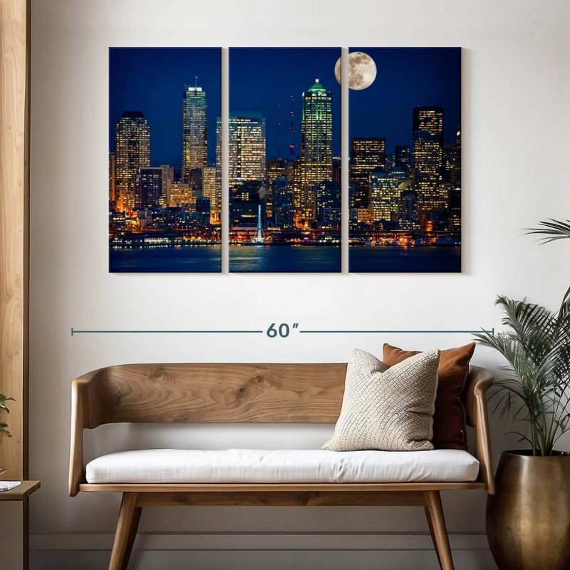 Aime Seattle Nightscape, 32" H x 50" W