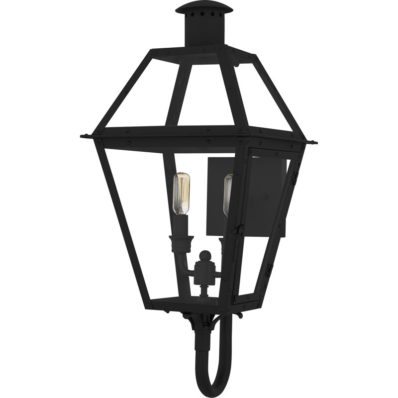Mitcham Earth Black Outdoor Wall Lantern, 23.5" H x 10.5" W x 12.75" D, 2 Lights