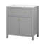 Meuble-lavabo moderne gris de 60 pouces avec lavabo en céramique, tiroir fonctionnel pour le rangement, processus d'assemblage facile de 60 po et espace de rangement, finition
