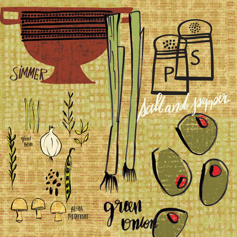 "Kitchen Play IV" par Cheryl Guerrick-impression sur toile, H 36 po x l 36 po x P 1,25 po