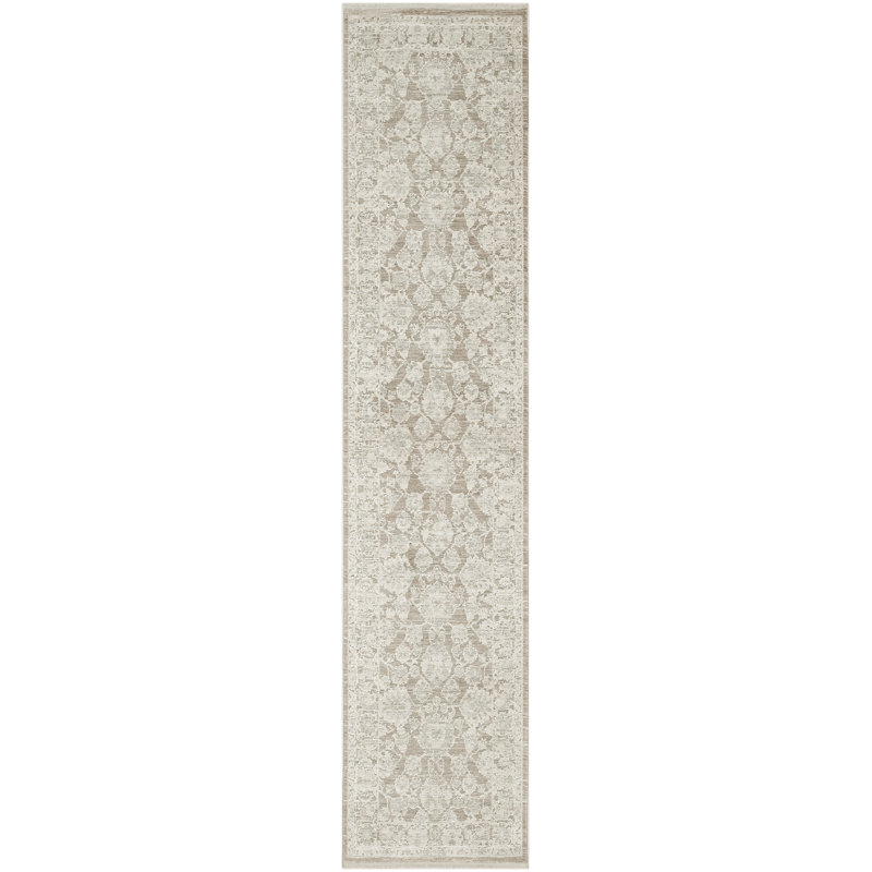 Shadows Ivory Mocha Vintage Indoor Rug, Runner 2'2" x 12'