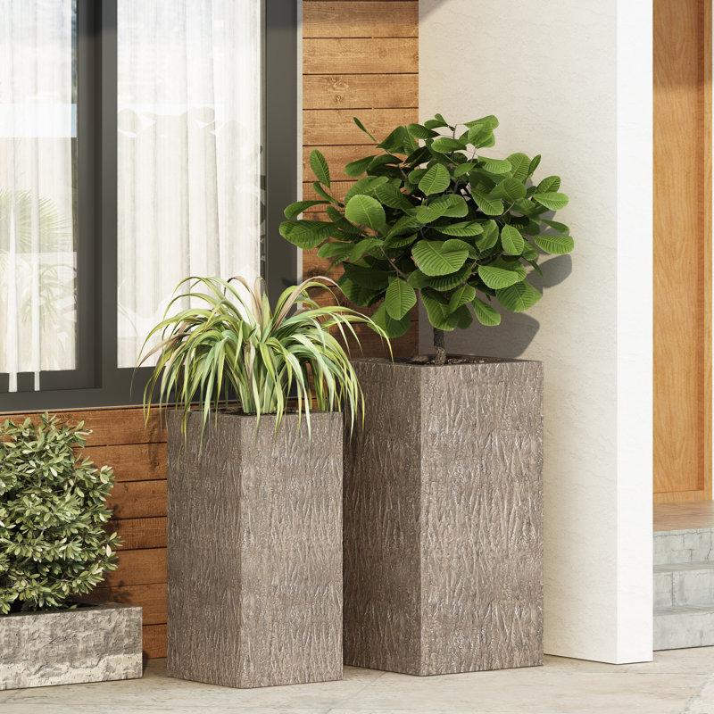 Ensemble de jardinières Stelvia, Petit H 28 po x l 14,25 po x P 14,25 po, 2