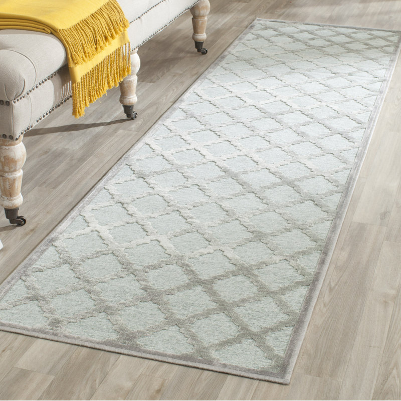 Nancy Geometric Viscose Area Rug, Runner 66 x 244 cm
