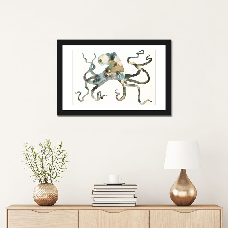Octo par Laura Van Horne - impression sans cadre, H 16 po x l 24 po x P 1 po, Papier d'art encadré noir, Blanc