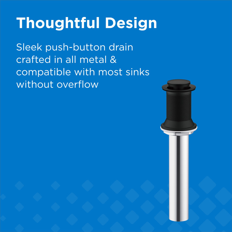 1-1/4 in. Touch-Down Bathroom Sink Drain without Overflow, Satin Black